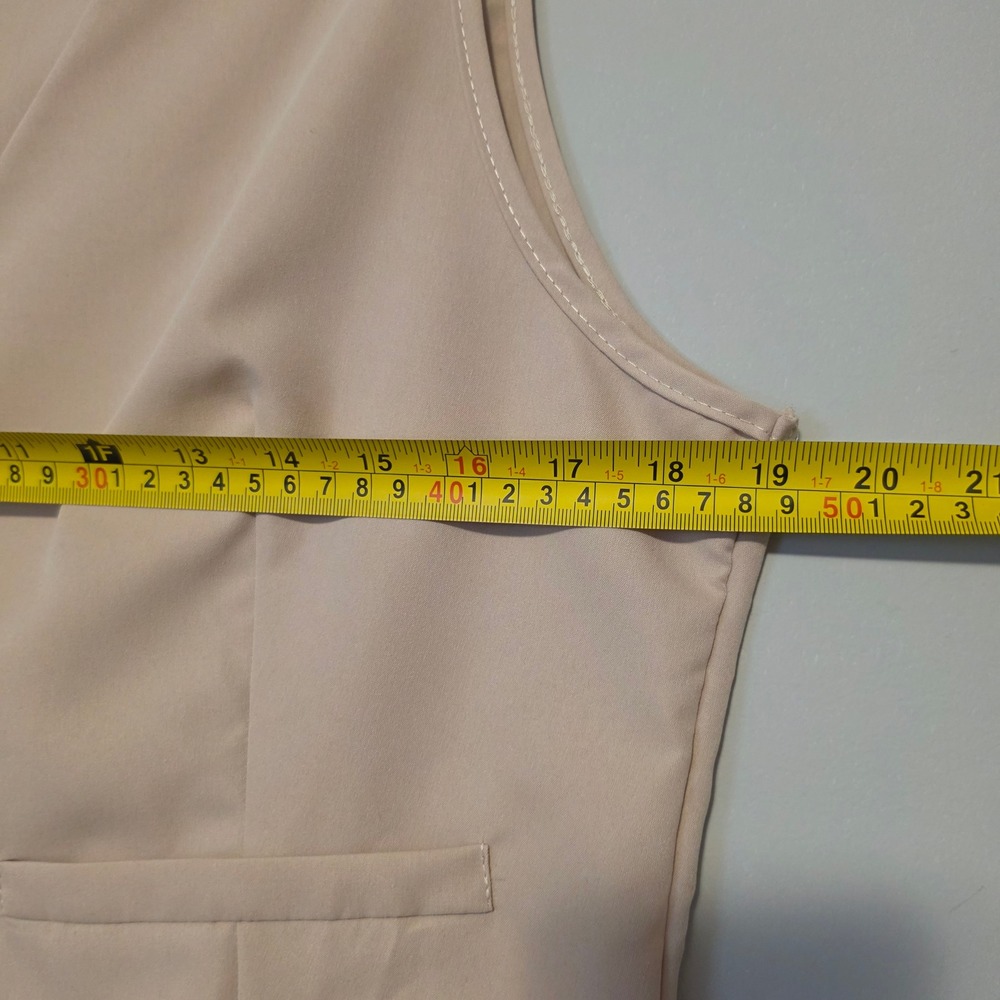 Lovito Solid Beige Vest and Shorts Co-ord Set Size XL US 12 - Picture 4 of 10